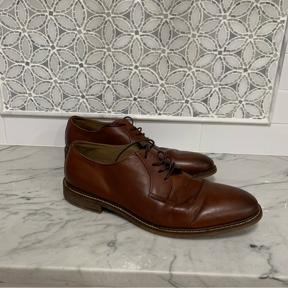 Aston Grey Brown Leather Dress Shoes, Men’s Size 11.5